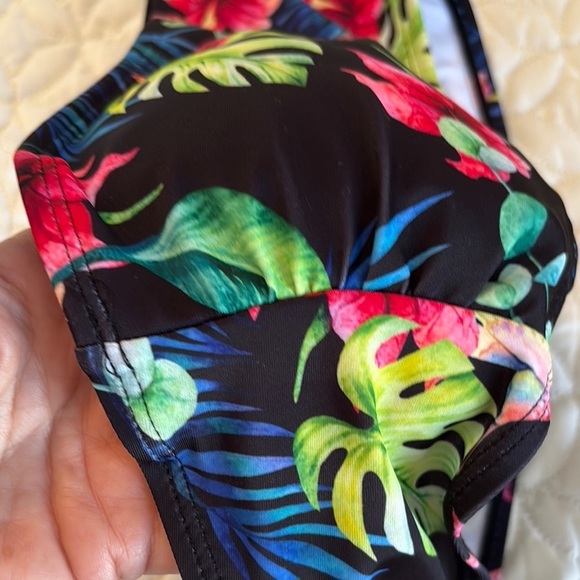 SHEIN Floral Strapless Bandeau Top Bikini Set New Size Large - Picture 9 of 10